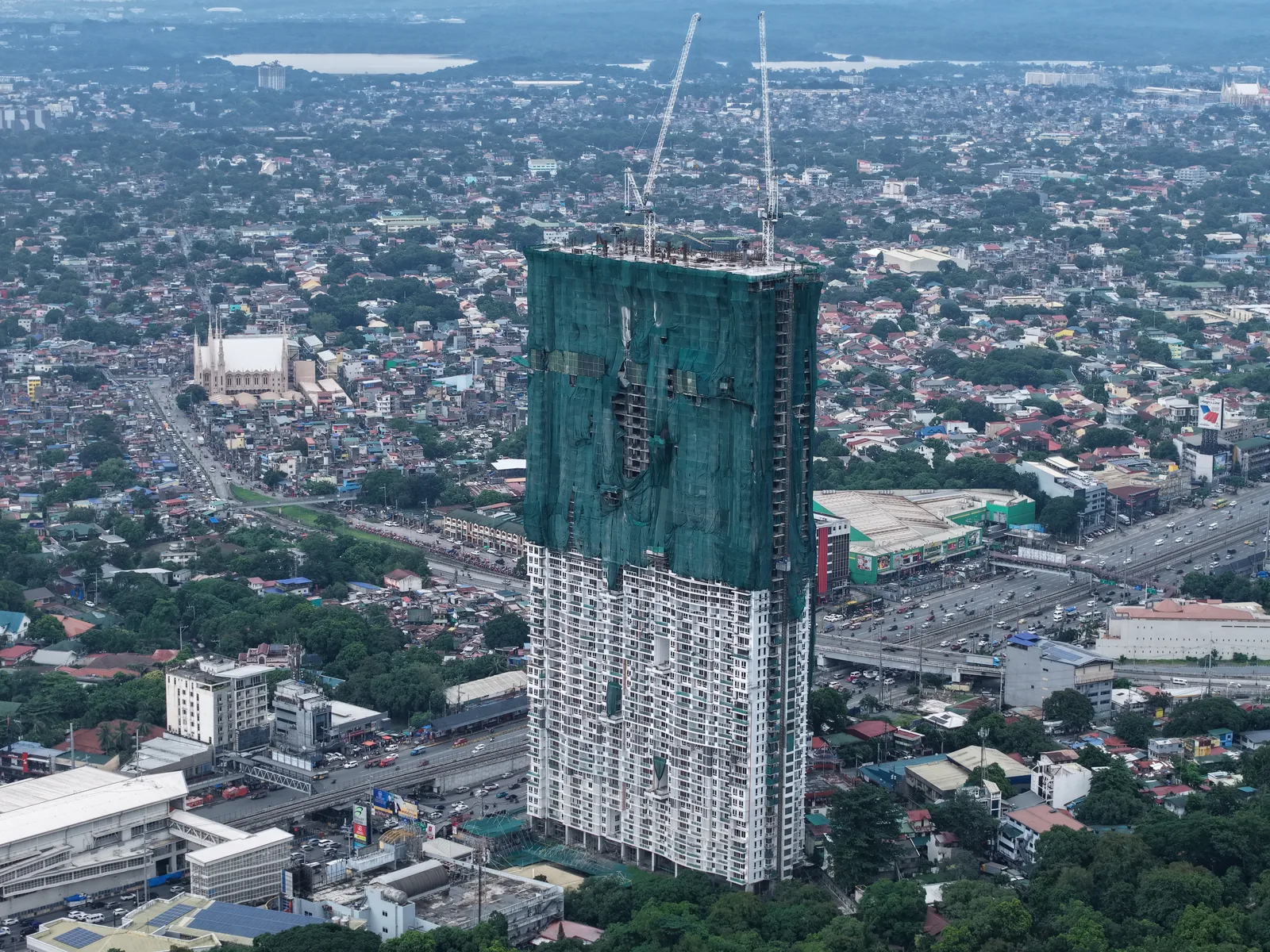 Aerial site photo of The Erin Heights, July 2026, Quezon City