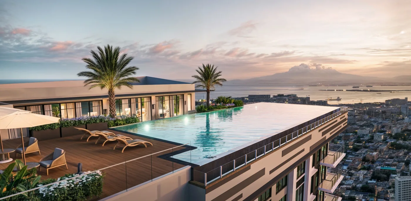 Sky deck pool at Fortis Residences, Makati