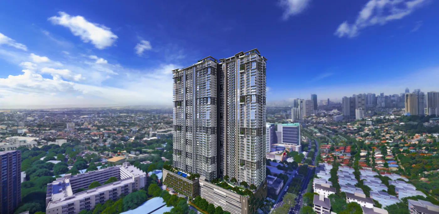 The Valeron Tower rising above the C-5 corridor in Pasig