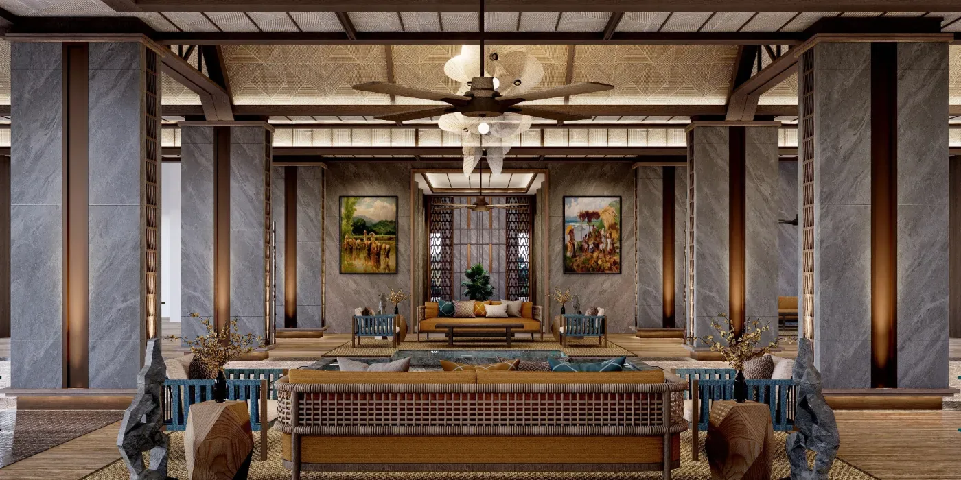 Open lounge in the Blanca building at Moncello Crest
