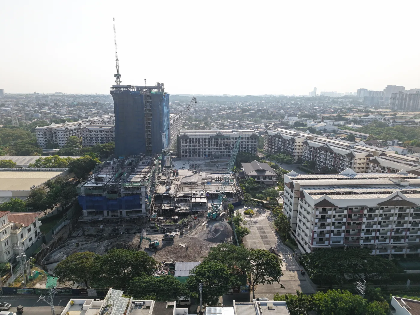 Mulberry Place construction progress, aerial view April 2026
