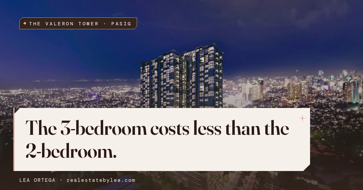At Valeron, the 3-bedroom costs less than the 2-bedroom
