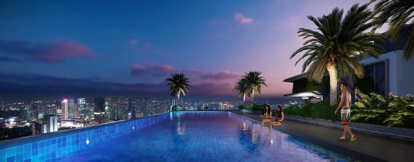Sky deck pool at Sage Residences above Mandaluyong
