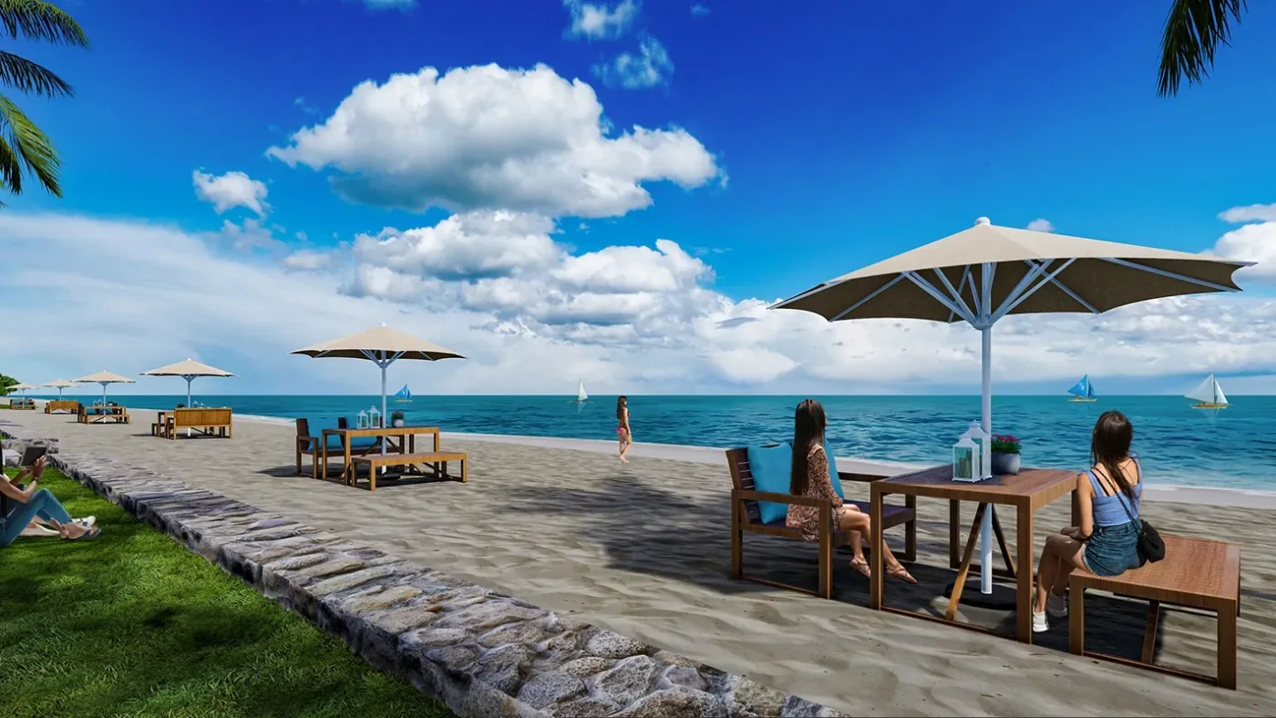 The beach dining area at Solmera Coast, San Juan, Batangas