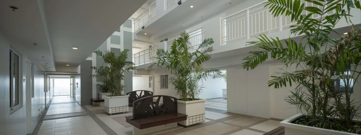 The garden atrium at Sonora Garden Residences