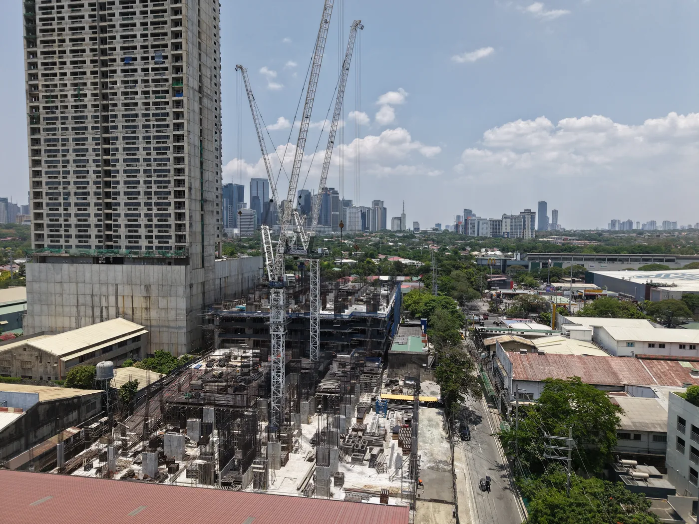 The Valeron Tower construction progress, aerial view April 2026