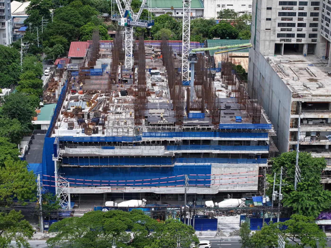 The Valeron Tower construction progress, aerial view June 2026, C-5 Pasig